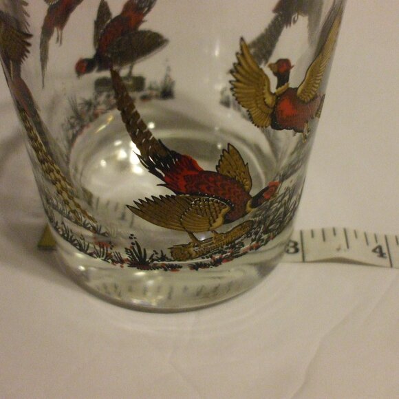 3 Glass Tumblers Red/Gold Bird Design - Picture 2 of 4
